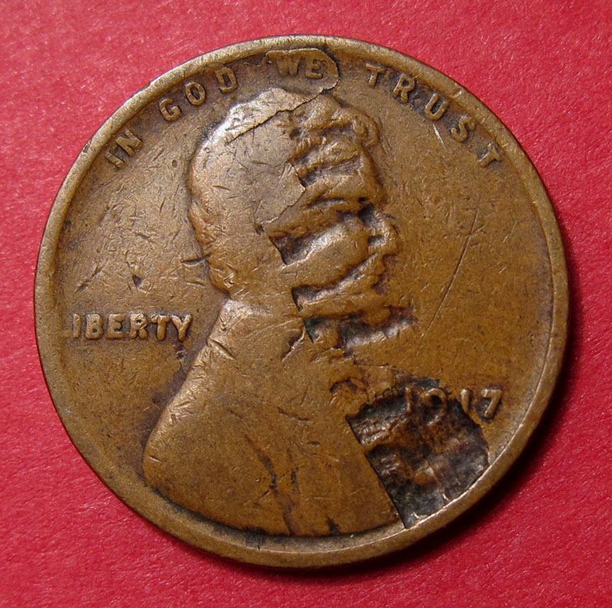 1917-Lincoln-Wheat-Cent-Lamination-Across-The-Obverse