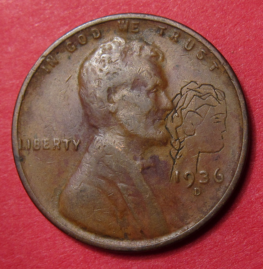 1936-D-Lincoln-Wheat-Cent---Pictorial-Folk-Art