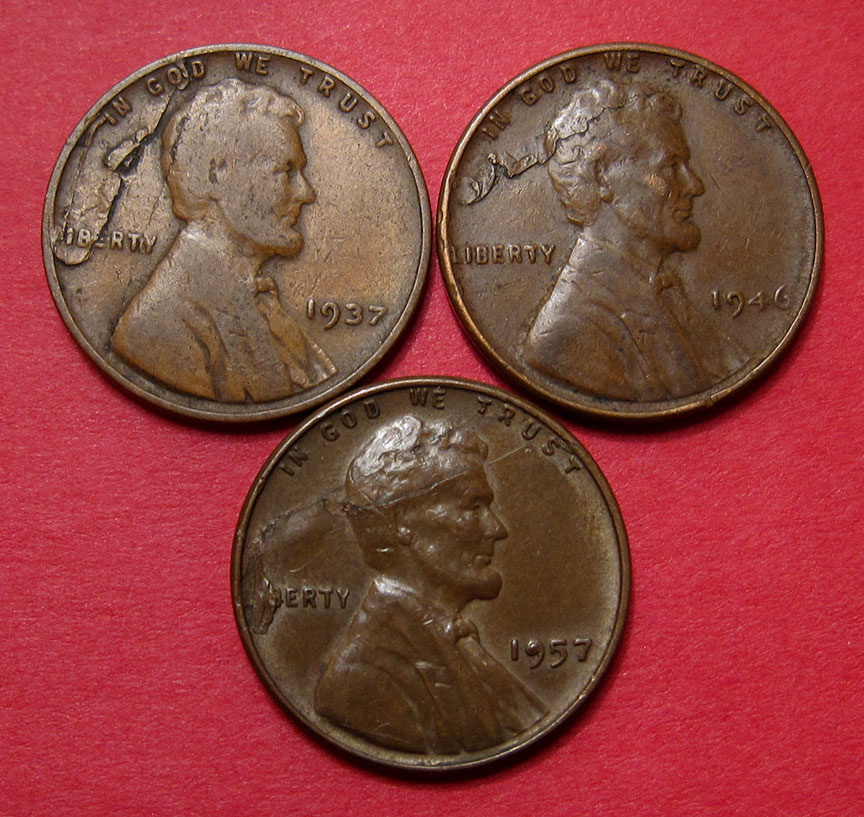 3-Lincoln-Wheat-Cents-With-Lamination-Issues