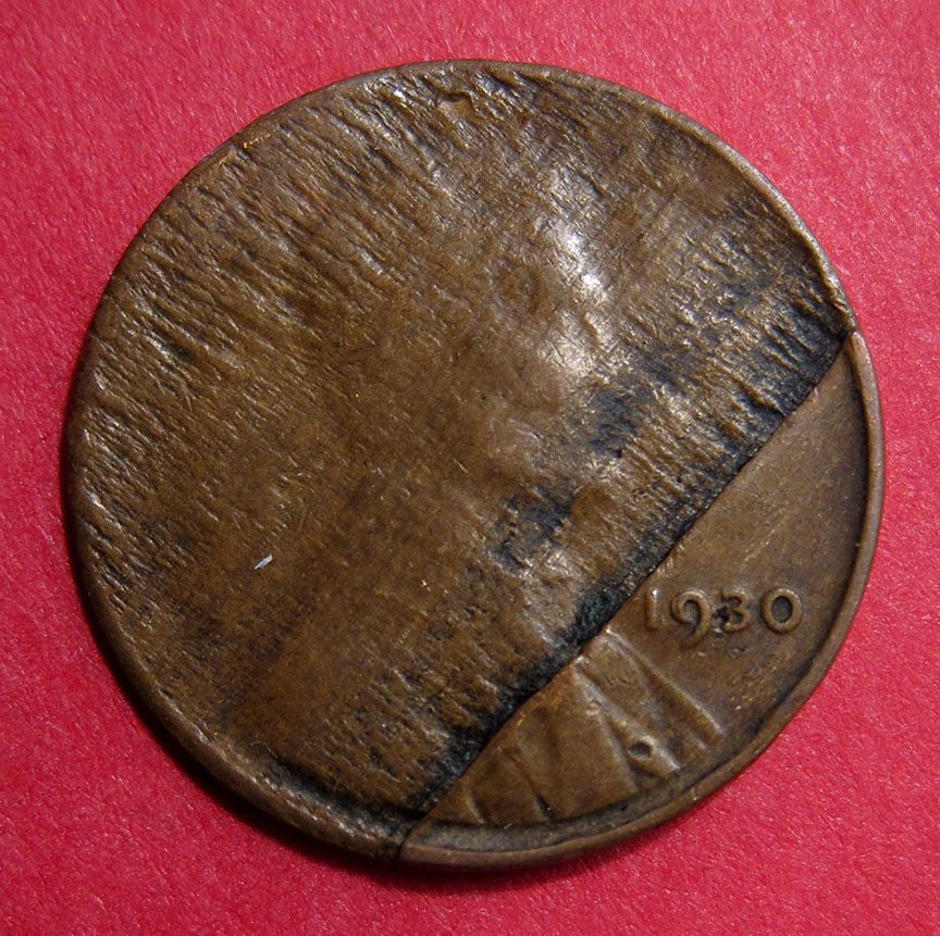 1930-Lincoln-Wheat-Cent---Split-Planchet--2.19g