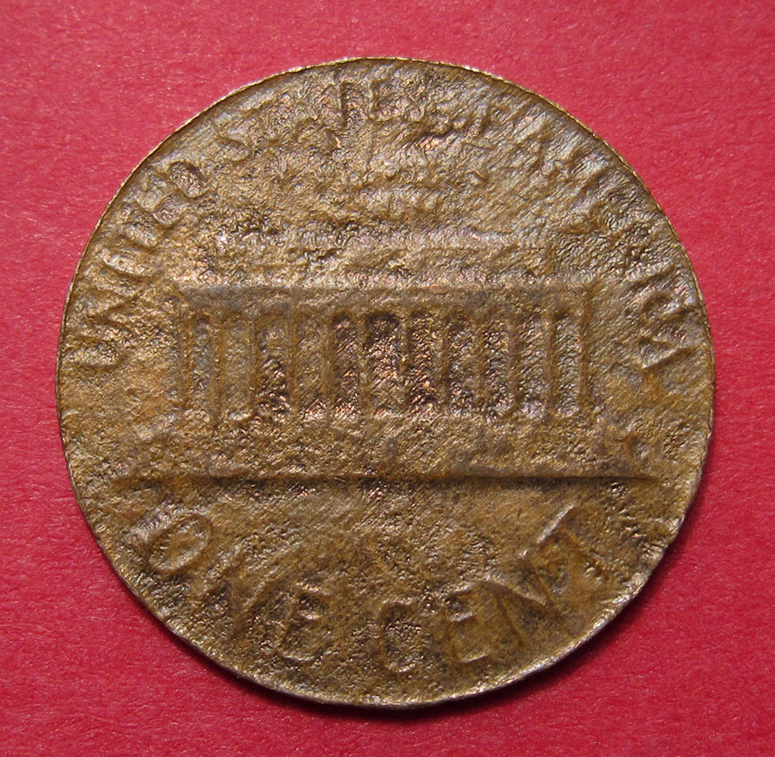 1960-Lincoln-Memorial-Cent-Ld---Acid-Soaked-To-1.43g