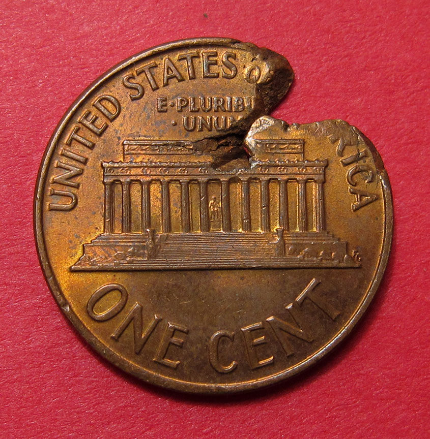 1959-Lincoln-Memorial-Cent---Ragged-Clip---2.63g