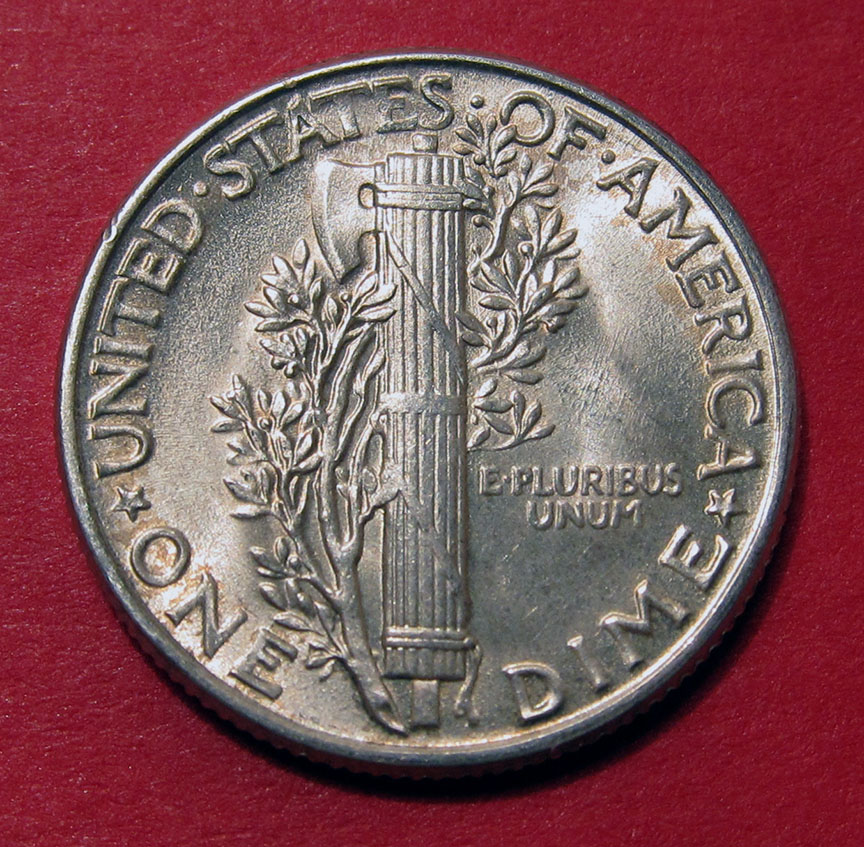 1945-Mercury-Dime---Looks-Struck-Through