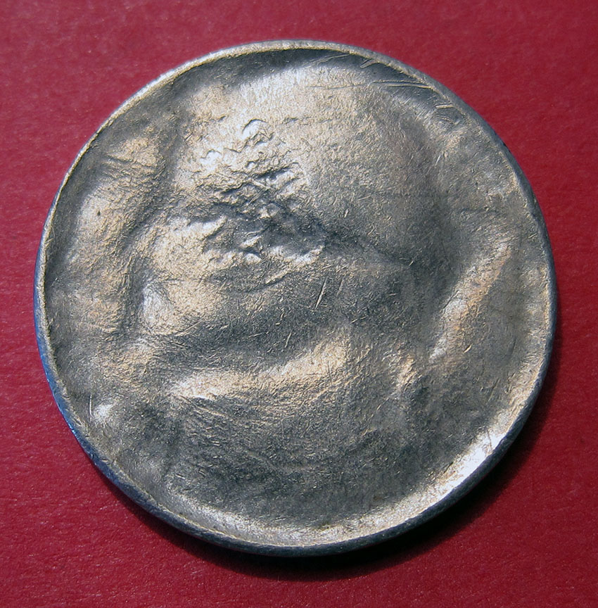 No-Date-Jefferson-Nickel-Struck-Through-Die-Cap