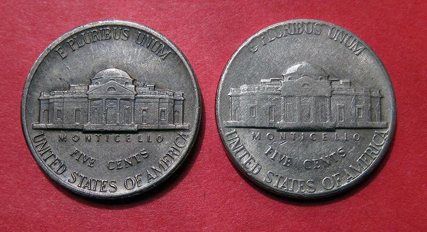 1972-D-And-1986-P-Jefferson-Nickels---Mis-Aligned-Dies