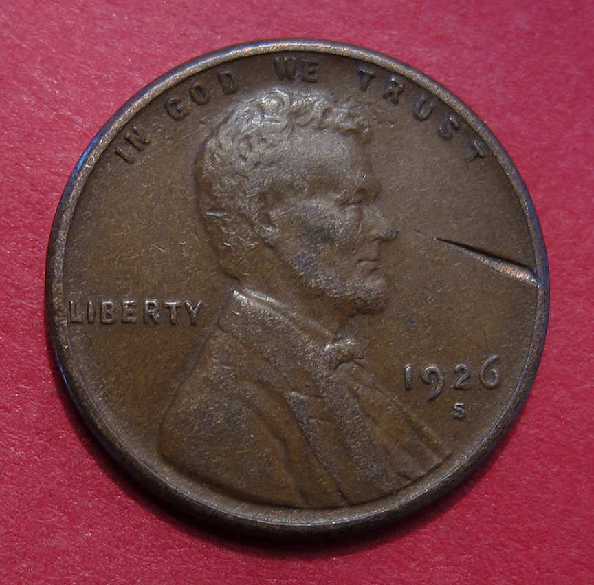 1926-S-Lincoln-Wheat-Cent-Mint-Error-Struck-Through