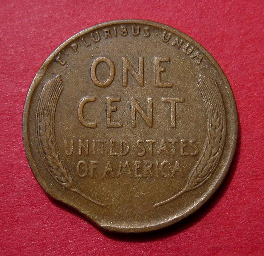 1935-Lincoln-Wheat-Cent-Mint-Error---Double-Clipped-Planchet