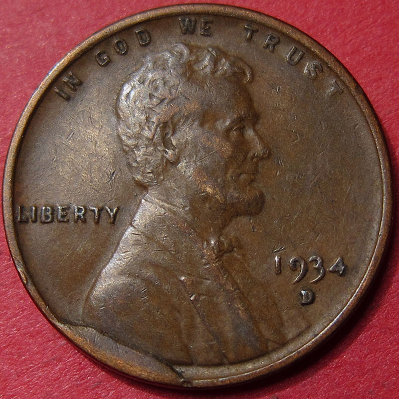 1934-D-Lincoln-Wheat-Cent-Mint-Error---Obverse-Cud-Likely-New-Listing