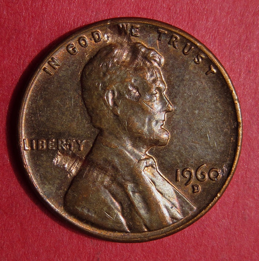1960-D-Lincoln-Memorial-Cent-Mint-Error---Lamination-Looks-Like-Screw