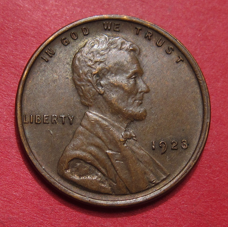 1923-Lincoln-Wheat-Cent-Mint-Error---Struck-Through-Debris