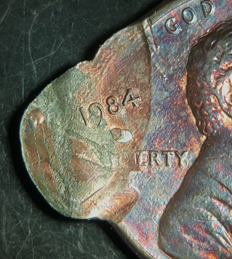 1984-D-Lincoln-Memorial-Cent-Mint-Error---Double-Struck-W/-Indent