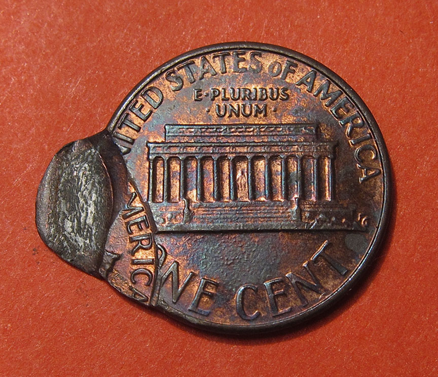 1984-D-Lincoln-Memorial-Cent-Mint-Error---Double-Struck-W/-Indent