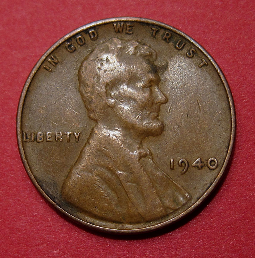 1940-Lincoln-Wheat-Cent---PSD?--Reversed-Letters-On-Reverse