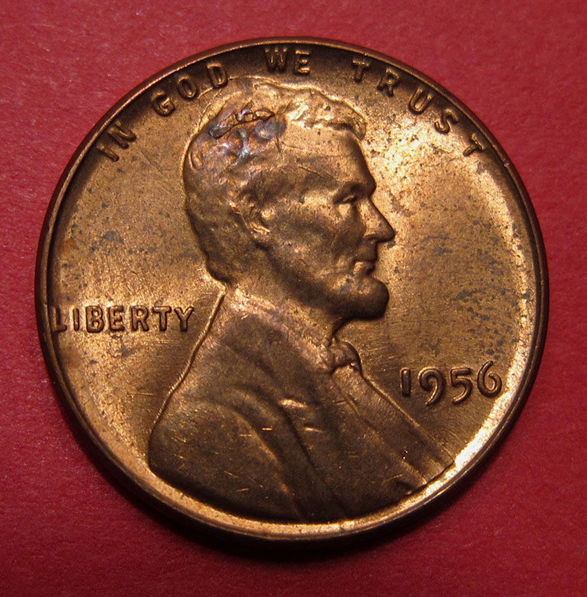 1956-Lincoln-Wheat-Cent-Mint-Error---Retained-Interior-Die-Break