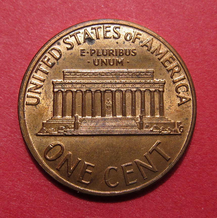 1973-Lincoln-Memorial-Cent-Mint-Error---Struck-Through-Late-Stage-Die-Cap