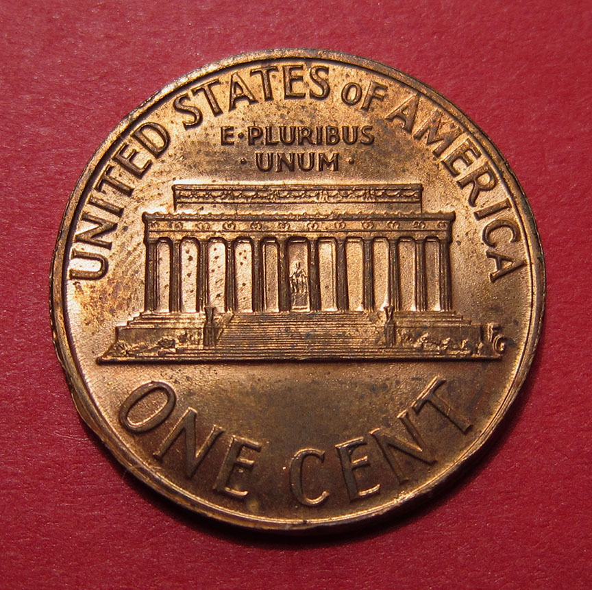 No-Date-Lincoln-Memorial-Cent-Mint-Error---Split-After-Strike-1.44g