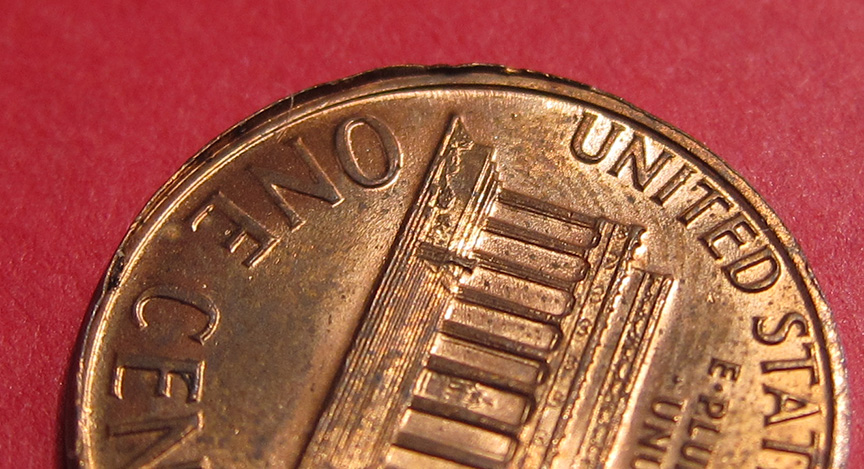 No-Date-Lincoln-Memorial-Cent-Mint-Error---Split-After-Strike-1.44g