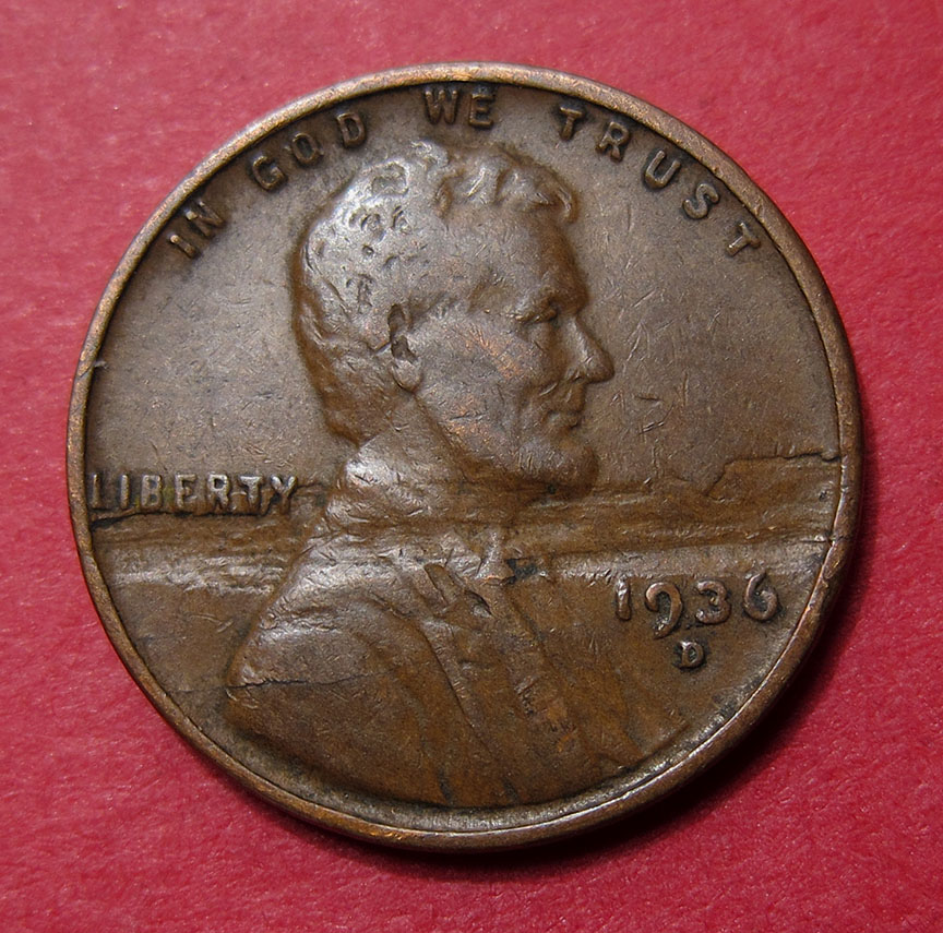 1936-D-Lincoln-Wheat-Cent-Mint-Error---Lamination