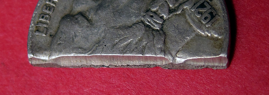 1921-Buffalo-Three-Cent-Piece,-Er,-Nickel---Cut-Coin