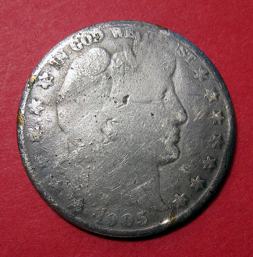 1905-D-Barber-Half-Dollar---Counterfeit-With-Doubled-Die