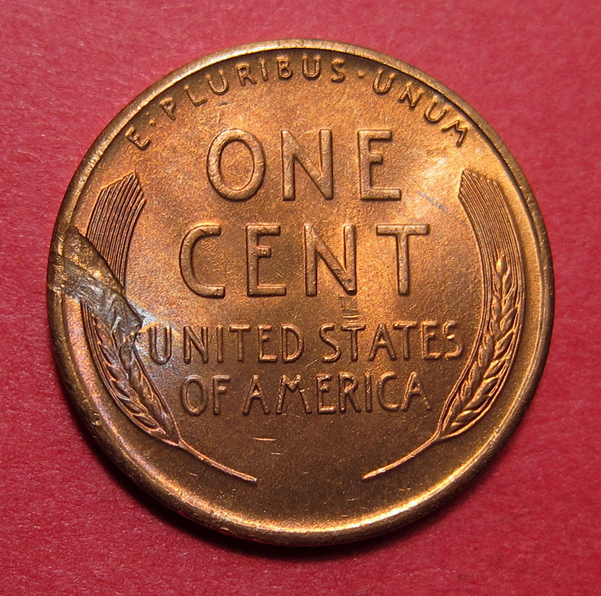 1945-S-Lincoln-Wheat-Cent-Mint-Error---Minor-Delamination-On-MS-Coin