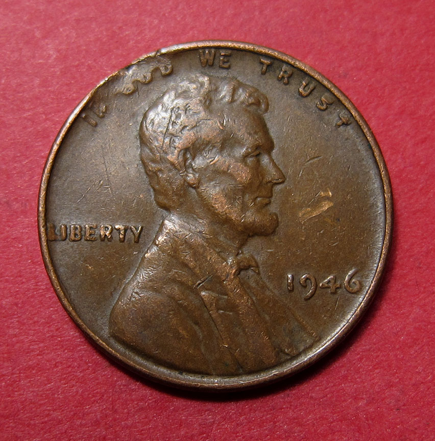 1946-Lincoln-Wheat-Cent-Mint-Error---Ragged-Clip