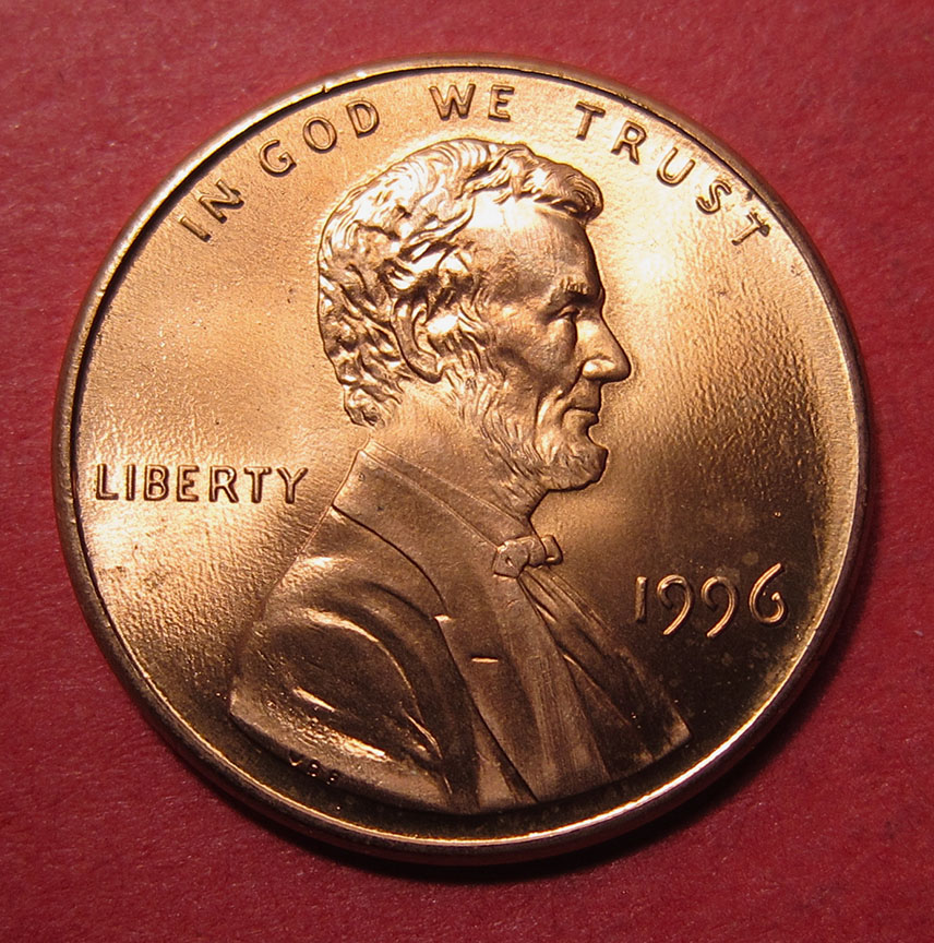 1996-Lincoln-Memorial-Cent-Mint-Error---Feeder-Finger-Gouges