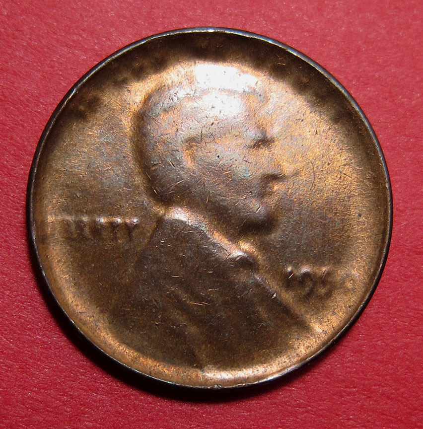 195x-Lincoln-Wheat-Cent-Mint-Error---Struck-Through-Die-Cap---3-In-Series