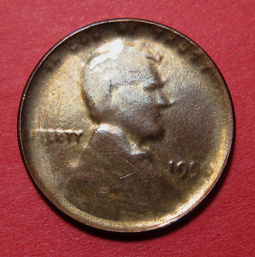195x-Lincoln-Wheat-Cent-Mint-Error---Struck-Through-Die-Cap---3-In-Series