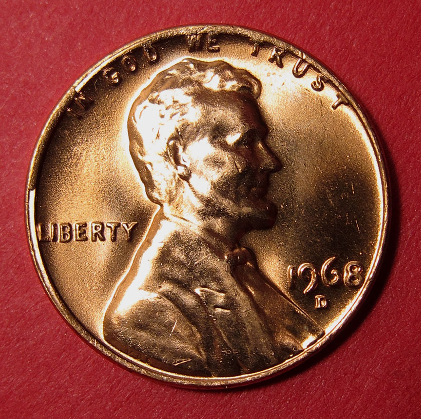1968-D-Lincoln-Memorial-Cent-Mint-Error---Rim-Cud