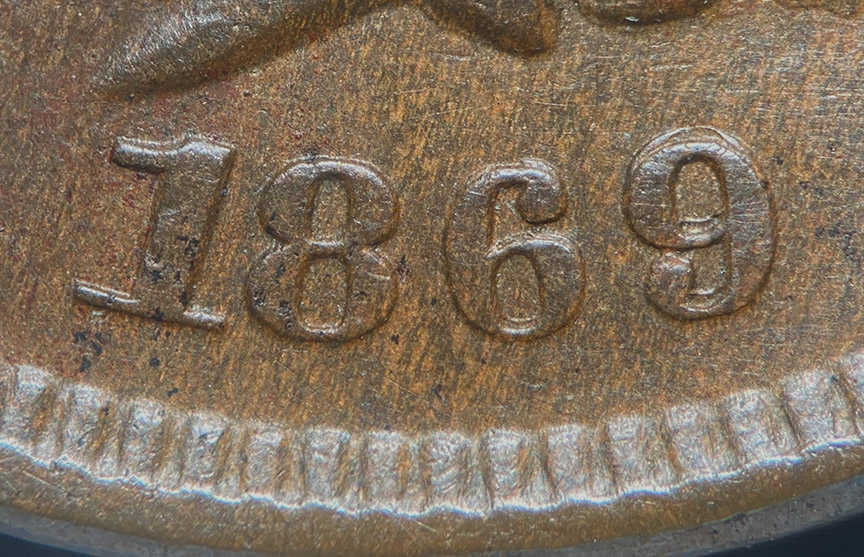 1869-Indian-Head-Cent-Repunched-Date---Verify-FS-301