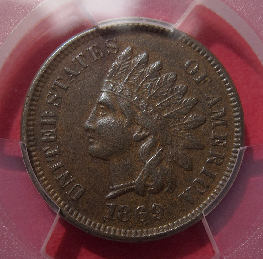 1869-Indian-Head-Cent-Repunched-Date---Verify-FS-301