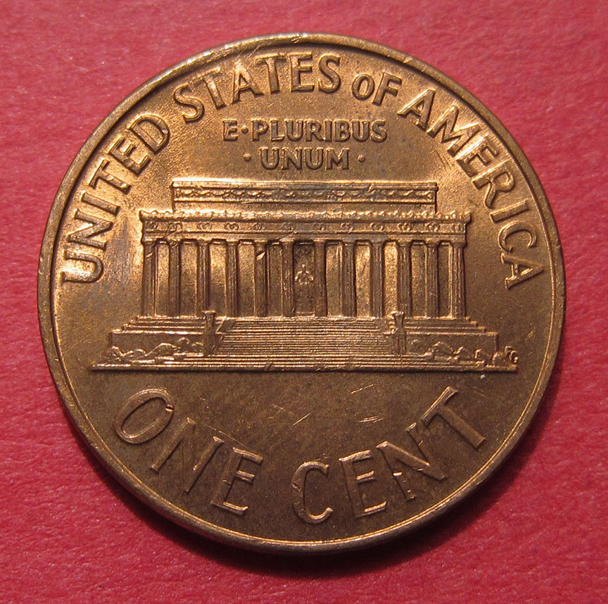 1964-Lincoln-Memorial-Cent-Mint-Error---Cud