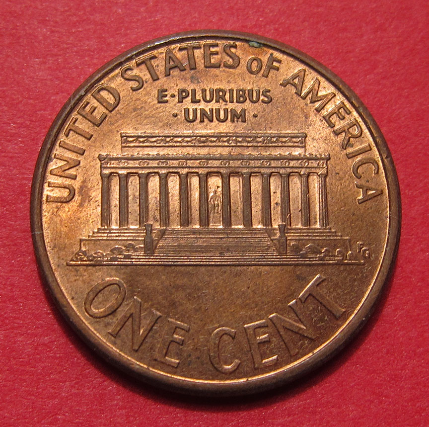 1995-Lincoln-Memorial-Cent-Mint-Error---Struck-Through-Debris