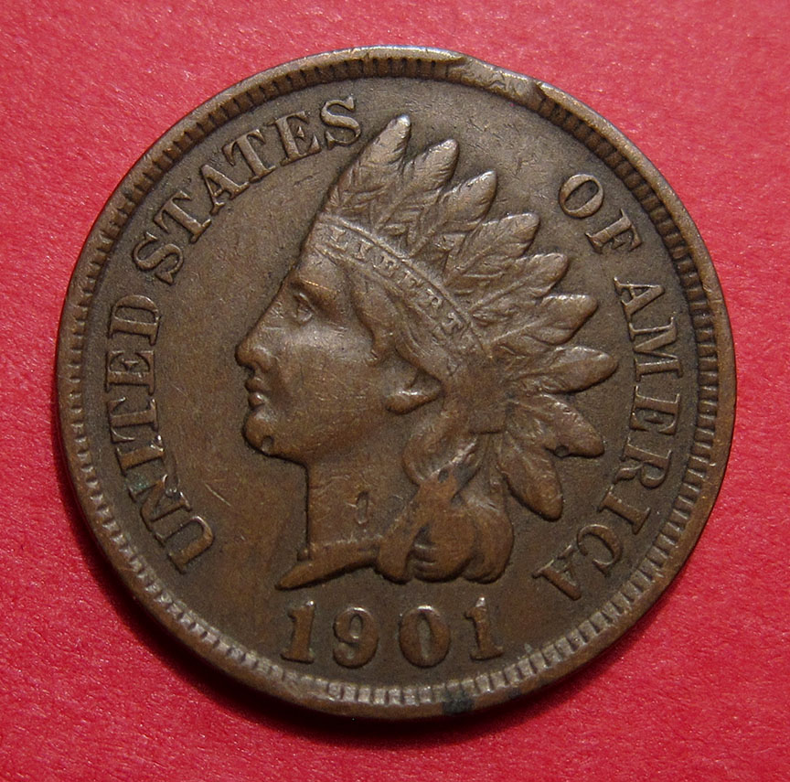 1901-Indian-Head-Cent-Mint-Error---Minor-Clipped-Planchet