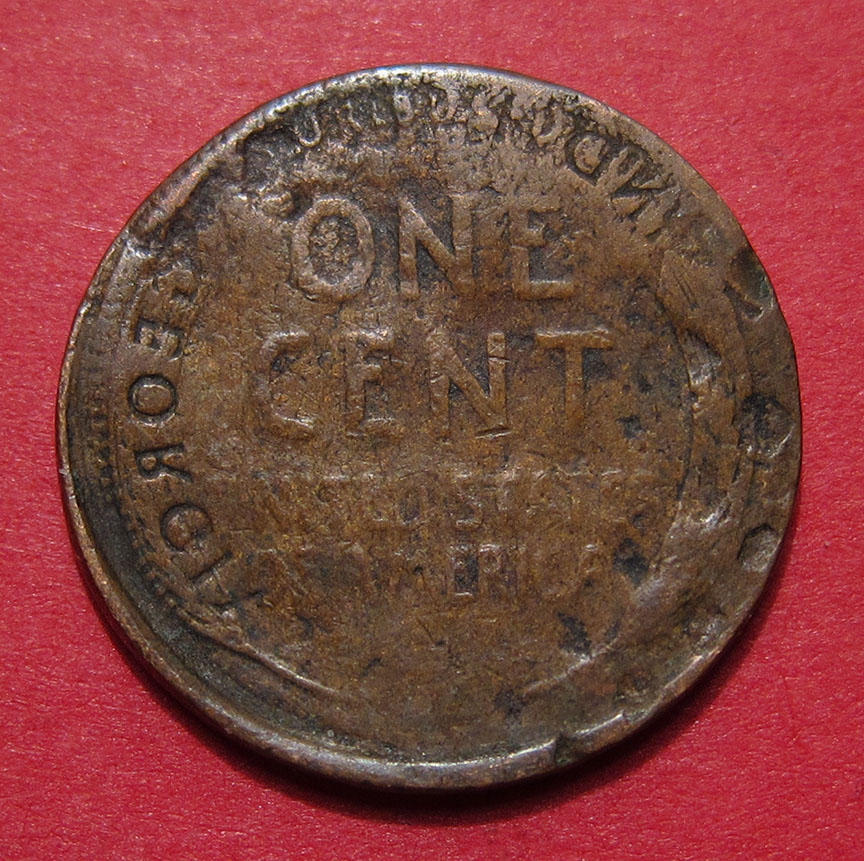 1938-S-Lincoln-Wheat-Cent-Damage---Fake-Overstrike