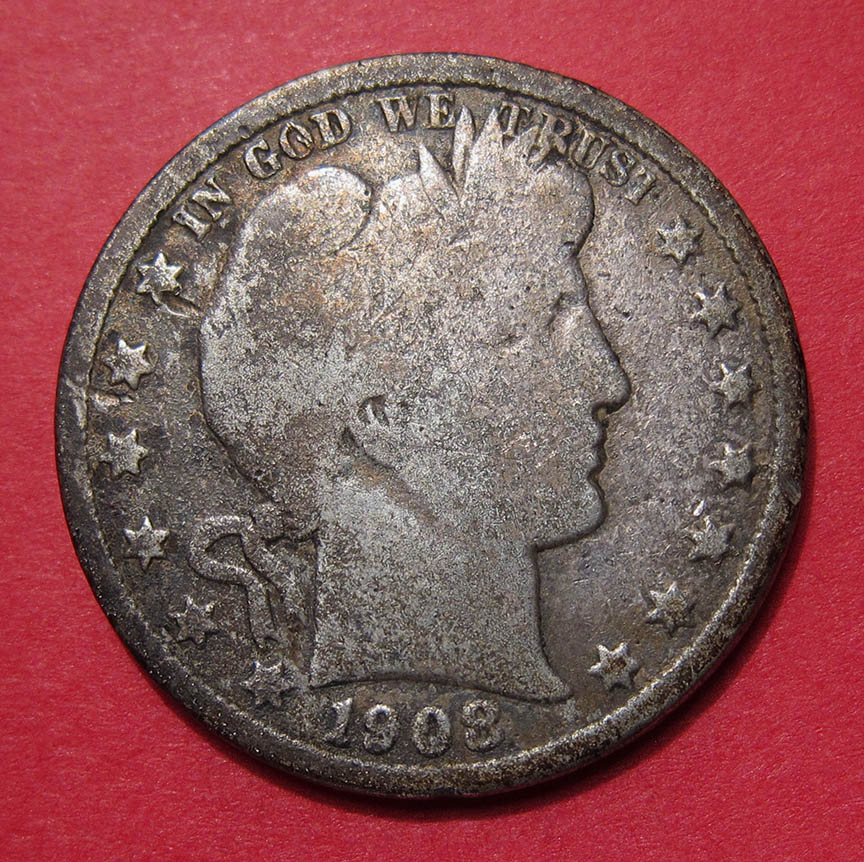 1908-D-Barber-Half-Dollar-Counterfeit---Cast-8.94g
