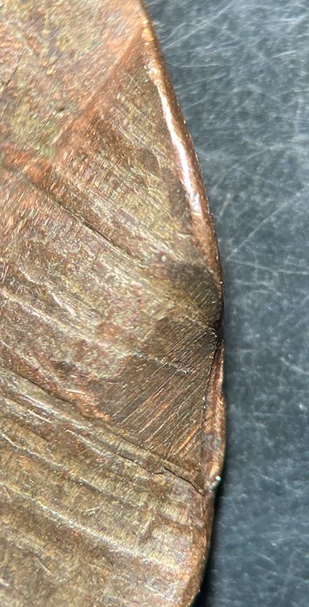 No-Date-Lincoln-Memorial-Cent-Mint-Error---Off-Center,-Double-Struck,-Split-Planchet