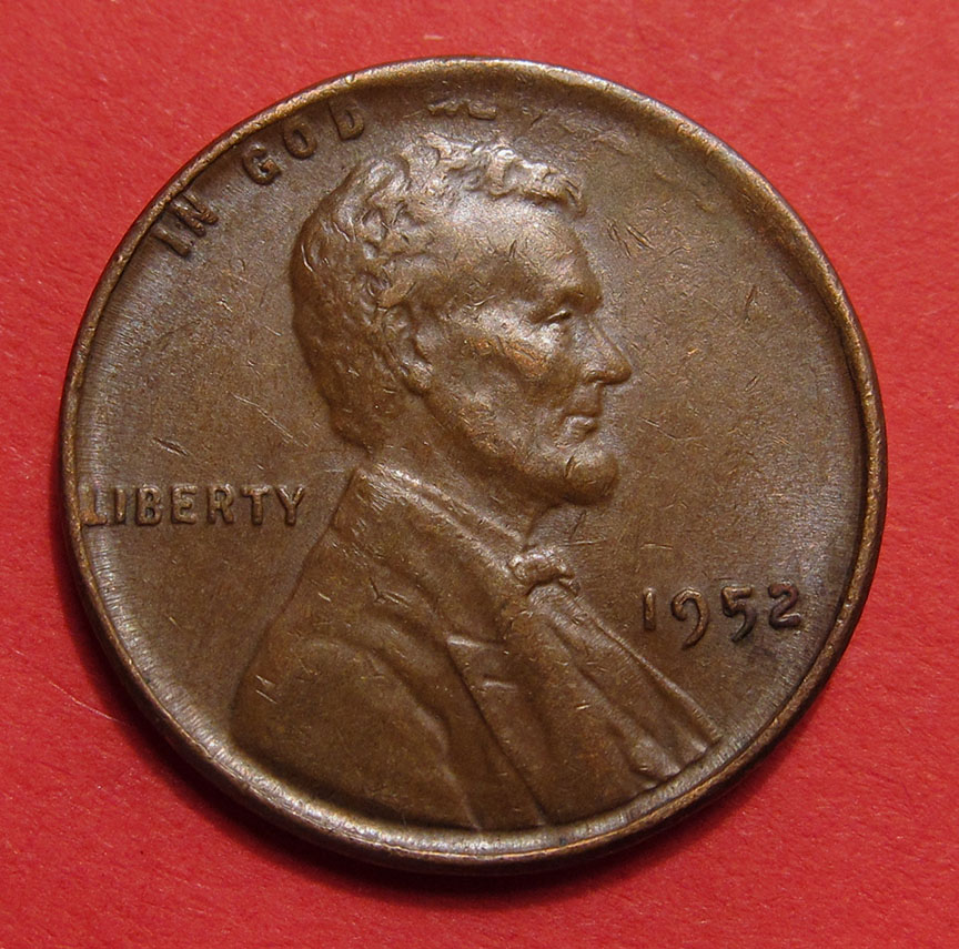 1952-Lincoln-Wheat-Cent-Mint-Error---Tapered-Planchet-2.88g