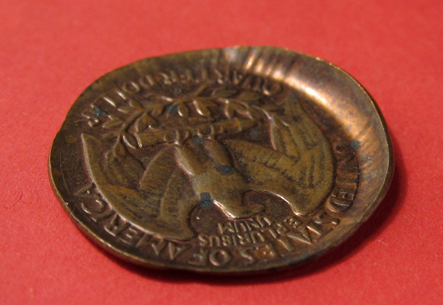 No-Date-Denver-Washington-Quarter-Mint-Error---Capped-Die-Struck-On-Cent-Planchet---Help!