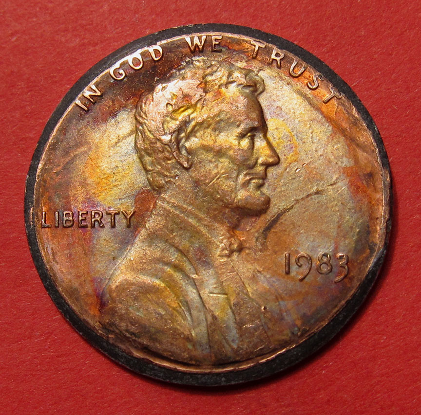 1983-Lincoln-Memorial-Cent-Damage---Fake-Error-Or-Art-Project