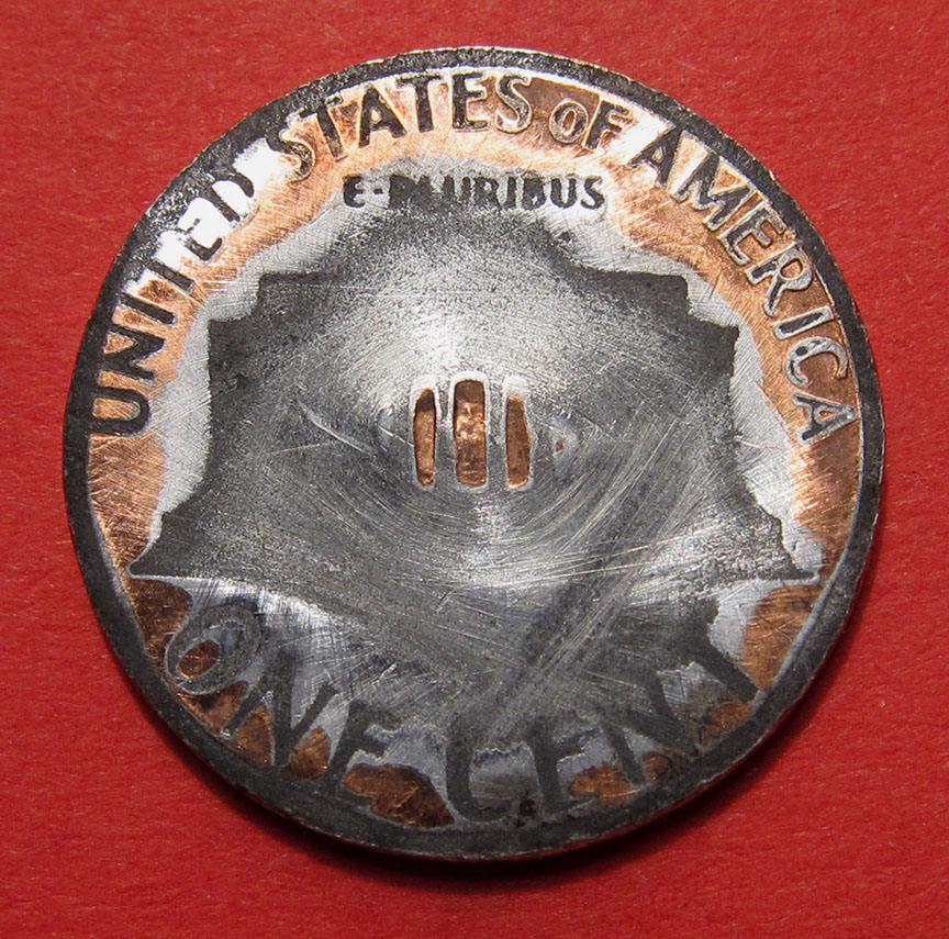 1983-Lincoln-Memorial-Cent-Damage---Fake-Error-Or-Art-Project