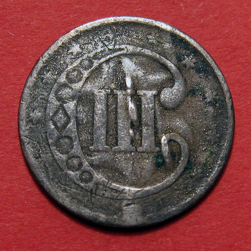 1852-Three-Cent-Silver-Counterfeit---Cast