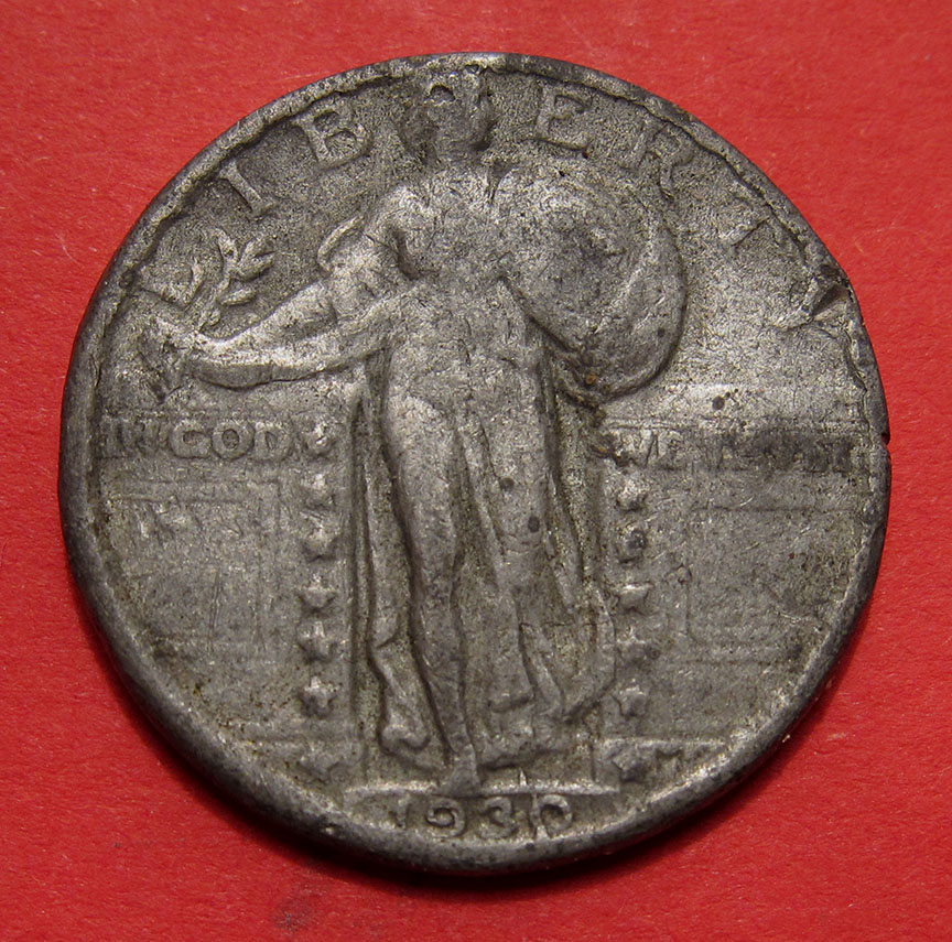 1930-Standing-Liberty-Quarter-Counterfeit---Cast-4.51g