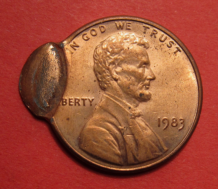 1983-Lincoln-Memorial-Cent-Mint-Error---Flip-Over-Double-Strike