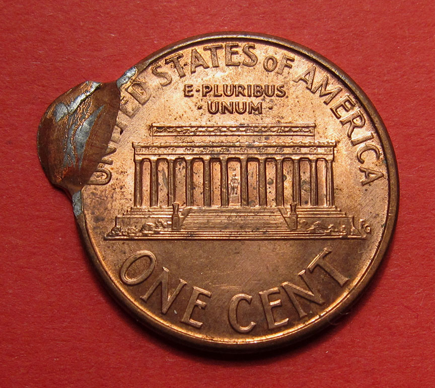 1996-Lincoln-Memorial-Cent-Mint-Error---Double-Struck,-Second-Strike-Uniface