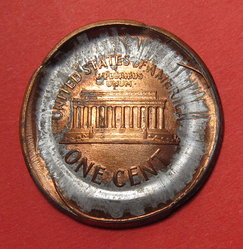 No-Date-Lincoln-Memorial-Cent-Mint-Error---REV-Die-Cap-Struck-Through-OBV-Die-Cap?