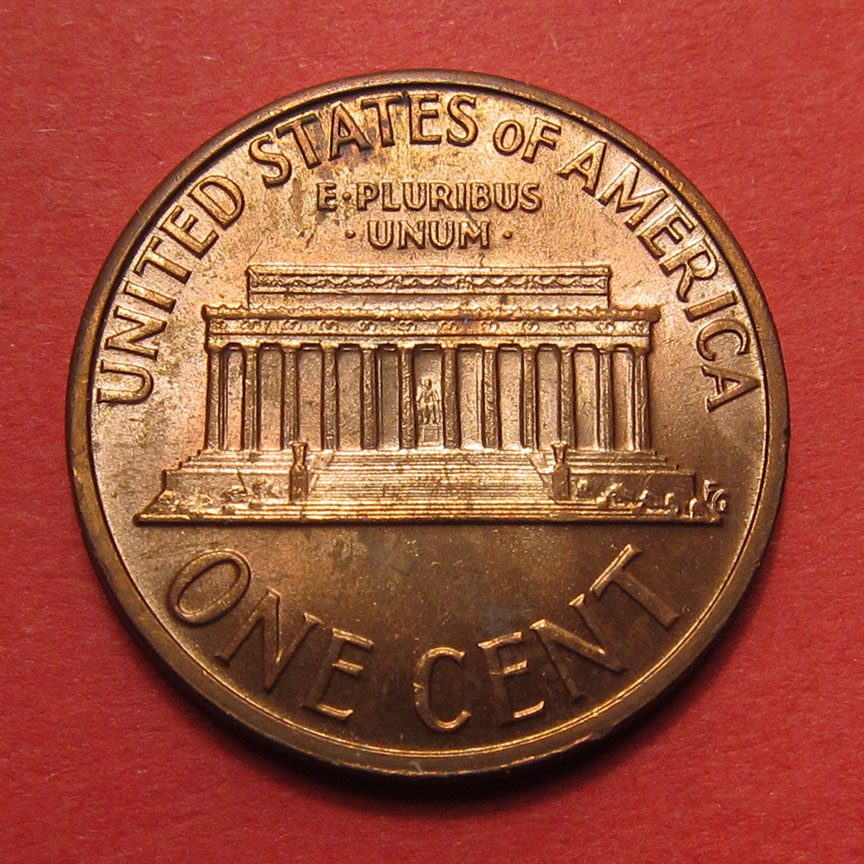 1974-D-Lincoln-Memorial-Cent-Mint-Error---Struck-Through-Die-Cap-4-Coin-Progression