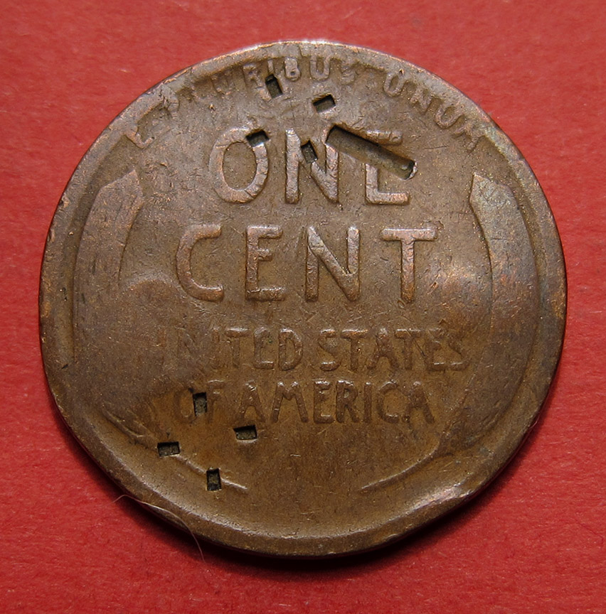 1919-Lincoln-Wheat-Cent-Counterstamp---Odd,-Artsy-One