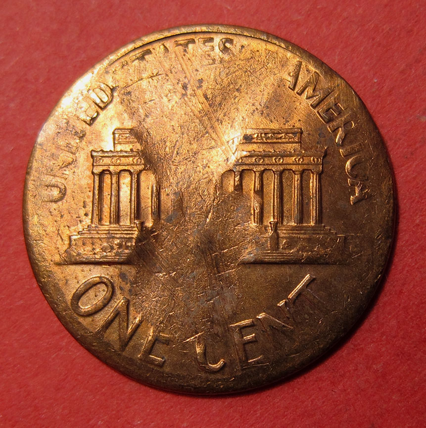 1960-Lincoln-Memorial-Cent-Mint-Error---Struck-On-Split-Planchet-1.33g